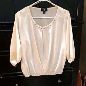 Iz Byer Flowy Jeweled Blouse
